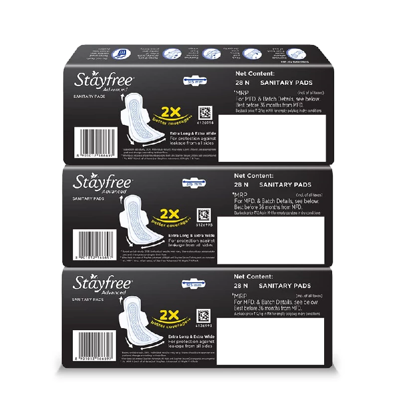 Stayfree Advanced XXL Night Ultra Comfort Sanitary Pads Combo Packs, 84 Pads-2.webp